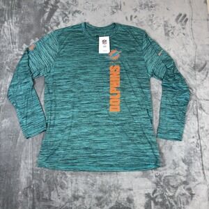 NWT Miami Dolphins Nike Dri Fit The Tee NFL On Field Apparel Long Sleeve Mens XL